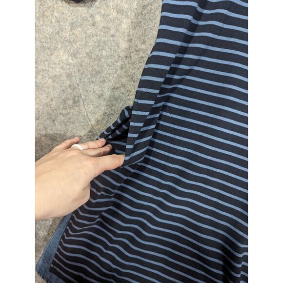 J Jill Blue Striped Casual Tshirt Dress XL Cotton Denim - Picture 5 of 8